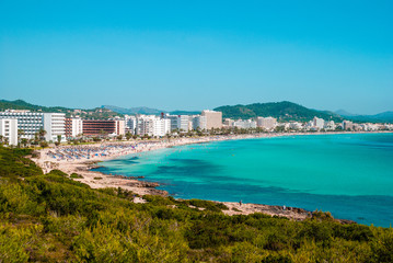 Cala Millor beach with a lot of People, Mallorca