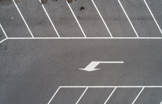 Aerial shot of an empty parking lot