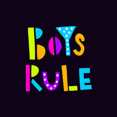 boys rule black neon