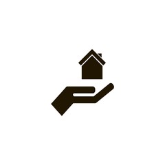 Fototapeta na wymiar hand and house icon. flat design