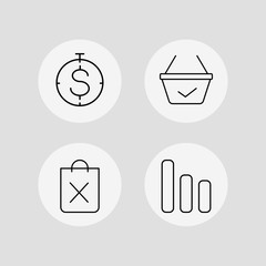 Business vector icons set. Outlined linear icons