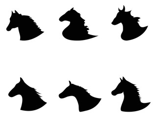 Fototapeta premium horse head Silhouette icon
