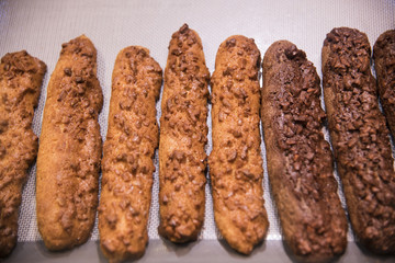 A delicious dessert, placed in the tray for sale in stores