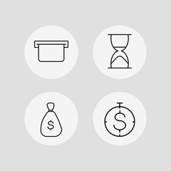 Finance vector icons set. Outlined linear icons