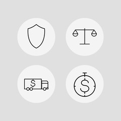 Finance vector icons set. Outlined linear icons