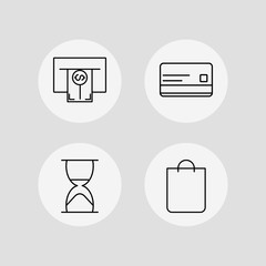 Finance vector icons set. Outlined linear icons