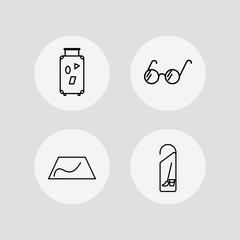 Travel vector icons set. Outlined linear icons