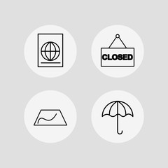 Travel vector icons set. Outlined linear icons