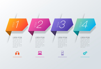 Infographics design vector and business icons with 4 options.