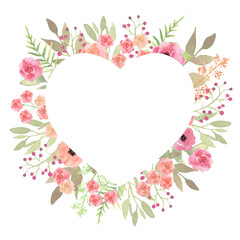 Flowers heart. Beautiful paper art pink design template. Romanti