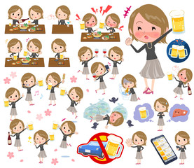 Short hair black high necked women_alcohol