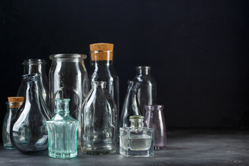 Collection of decorative bottles