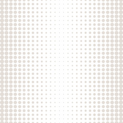 Monochrome halftone circles pattern, beige & white vector texture