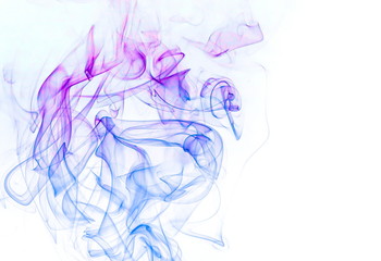 Colored smoke on white background