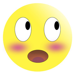 Fototapeta premium Embarrassed emoticon with flushed red cheeks