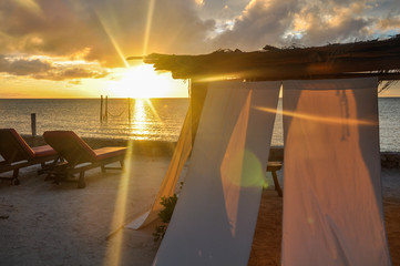Beach sunset at Holbox Island, Mexico