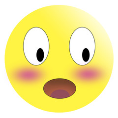 Embarrassed emoticon with flushed red cheeks
