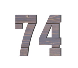 74 3d Number. Decorative brown wooden planks texture