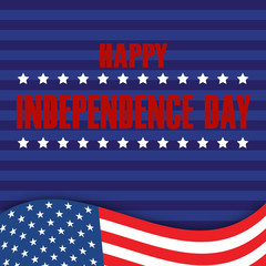 4th of July. Happy Independence Day greeting card. Vector