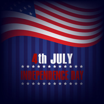 4th of July. Happy Independence Day greeting card. Vector