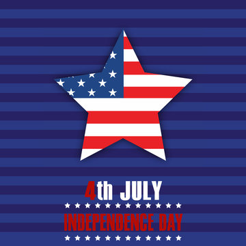 4th of July. Happy Independence Day greeting card. Vector