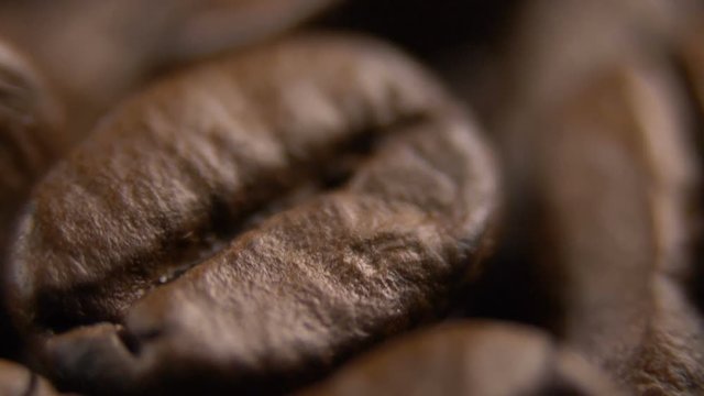 coffee grains top view, maro, close-up