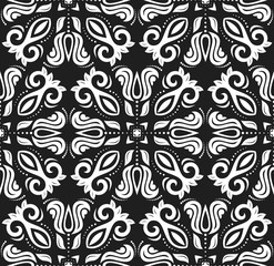 Classic seamless pattern. Traditional orient black and white ornament. Classic vintage background