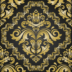 Classic seamless golden pattern. Traditional orient ornament. Classic vintage background