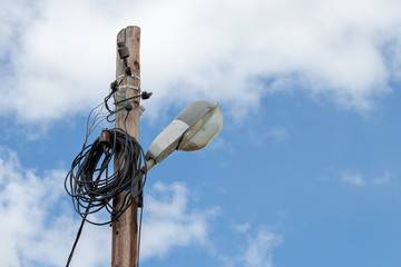 Fototapeta premium an image of street light on blue sky