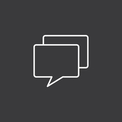 Fototapeta premium line chat, speech bubble icon on dark background