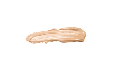 Foundation color sample smeared on white background