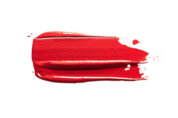 Lipstick sample smudged isolated white backround