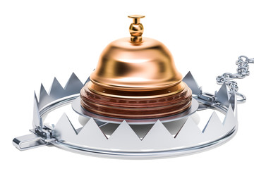 Reception bell in the trap. 3D rendering
