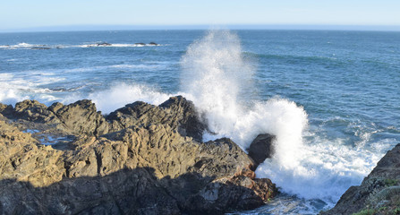 Fototapeta na wymiar Waves crashing on the N. California coast