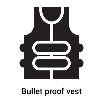 Bullet proof vest icon vector sign and symbol isolated on white background, Bullet proof vest logo concept