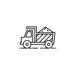 cargo with sand outline icon. Element of construction icon for mobile concept and web apps. Thin line cargo with sand outline icon can be used for web and mobile