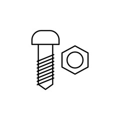 bolt and nut outline icon. Element of construction icon for mobile concept and web apps. Thin line bolt and nut outline icon can be used for web and mobile