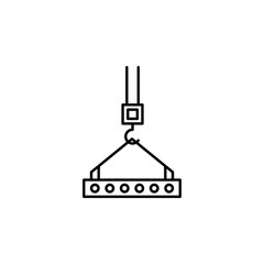 crane with load outline icon. Element of construction icon for mobile concept and web apps. Thin line crane with load outline icon can be used for web and mobile