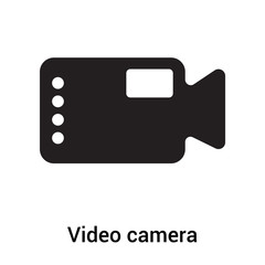 Video camera icon vector sign and symbol isolated on white background, Video camera logo concept