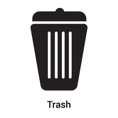 Trash icon vector sign and symbol isolated on white background, Trash logo concept