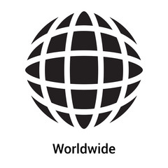 Worldwide icon vector sign and symbol isolated on white background, Worldwide logo concept