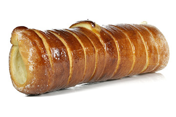 Baumstriezel (spit cake) isolated on white background
