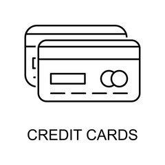 credit  cards outline icon. Element of finance icon for mobile concept and web apps. Thin line credit  cards outline icon can be used for web and mobile. Premium icon