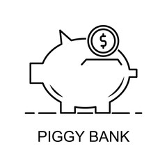 piggy bank outline icon. Element of finance icon for mobile concept and web apps. Thin line piggy bank outline icon can be used for web and mobile. Premium icon