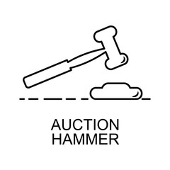 auction hammer outline icon. Element of finance icon for mobile concept and web apps. Thin line auction hammer outline icon can be used for web and mobile. Premium icon