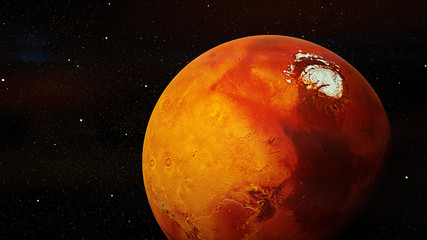 the beautiful red planet Mars - obrazy, fototapety, plakaty