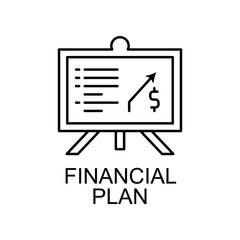 financial plan outline icon. Element of finance icon for mobile concept and web apps. Thin line financial plan outline icon can be used for web and mobile. Premium icon