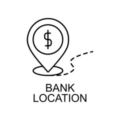 bank location outline icon. Element of finance icon for mobile concept and web apps. Thin line bank location outline icon can be used for web and mobile. Premium icon