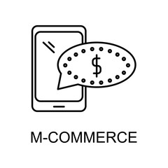 mobile commerce outline icon. Element of finance icon for mobile concept and web apps. Thin line mobile commerce outline icon can be used for web and mobile. Premium icon