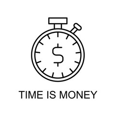 time is money outline icon. Element of finance icon for mobile concept and web apps. Thin line time is money outline icon can be used for web and mobile. Premium icon